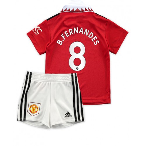 Dres Manchester United Bruno Fernandes #8 Domaci za djecu 2022-23 Kratak Rukav (+ kratke hlače)